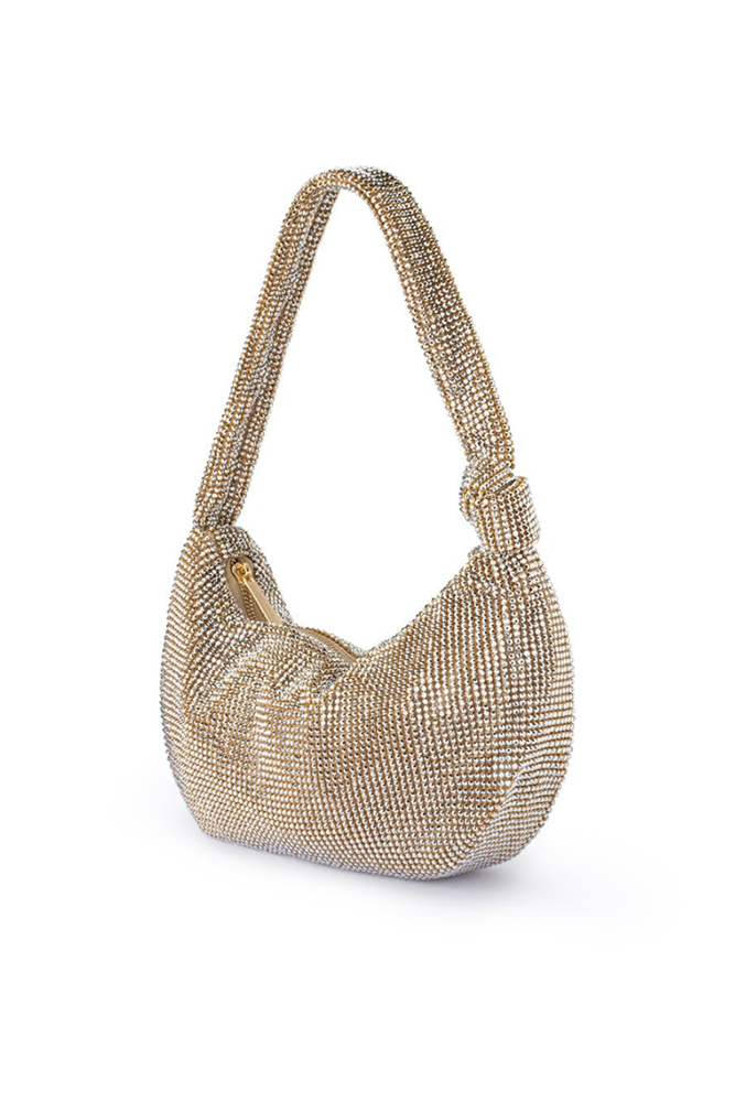 Shop Champagne Jessica Crystal Mesh Bag - Origen Imports