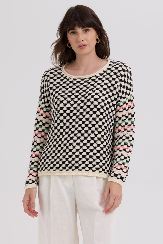 Shop Checkered Vanilla Jumper By LD + Co - Origen Imports