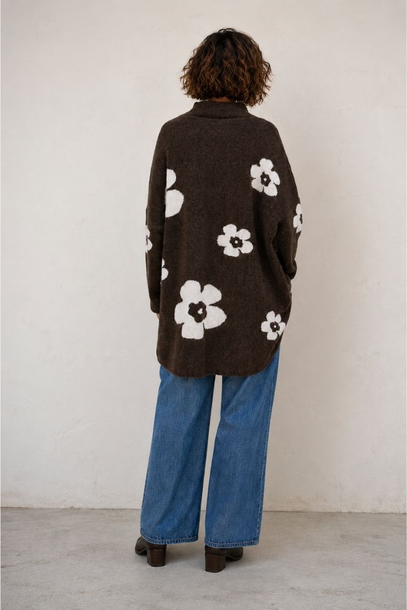 Chocolate Flower Relaxed Jumper