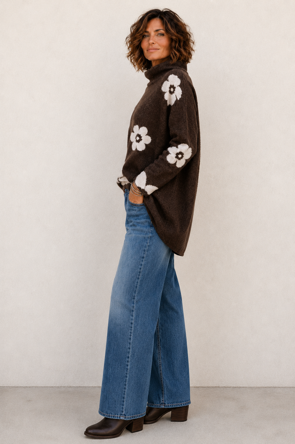 Chocolate Flower Relaxed Jumper