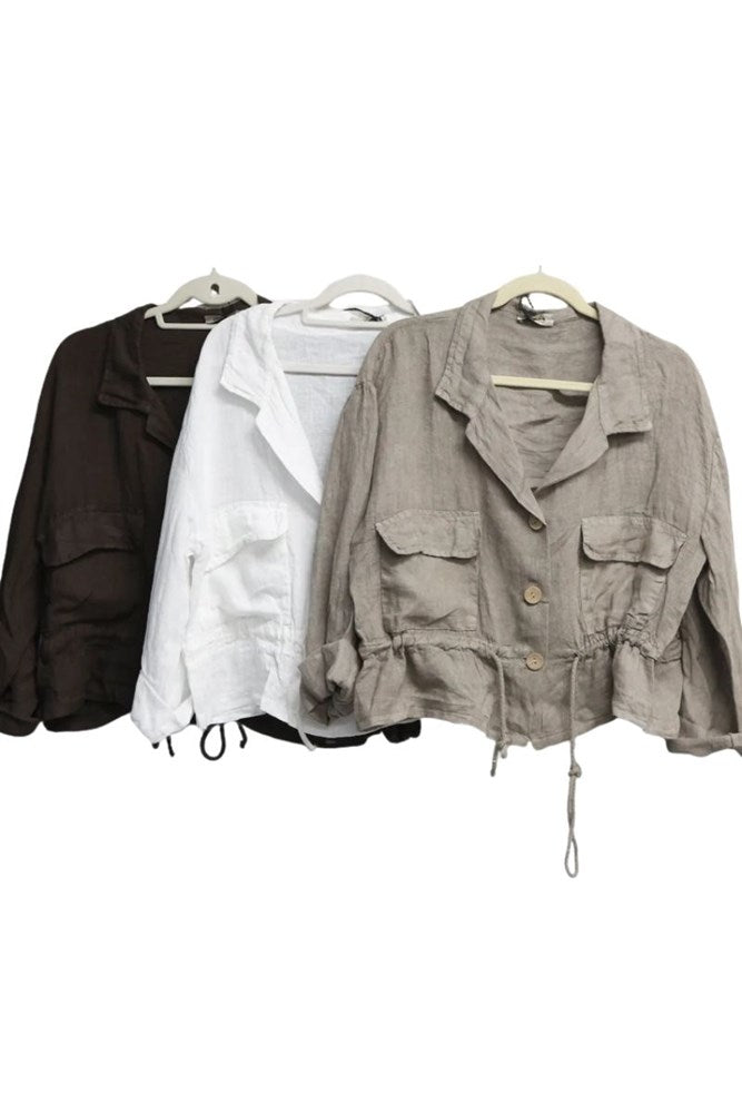 Florence Linen Jacket - Fawn