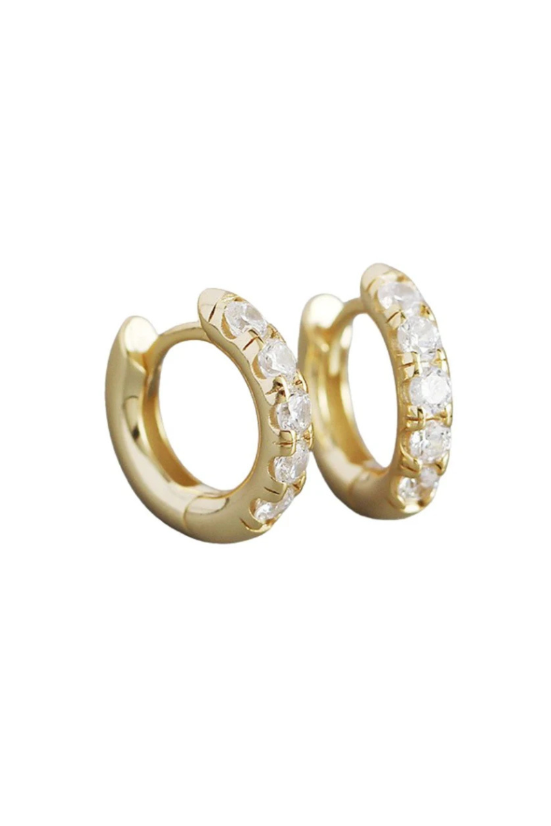 Shop Clear Sterling Silver Art Deco Chunky Gold Earrings by Susan Rose - Origen Imports