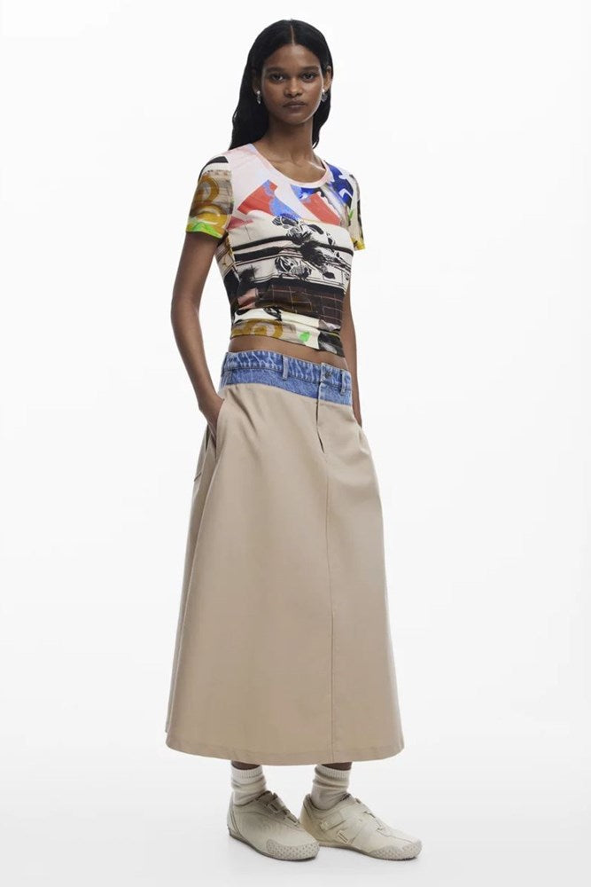 Desigual Collage Print T-shirt – Short Sleev