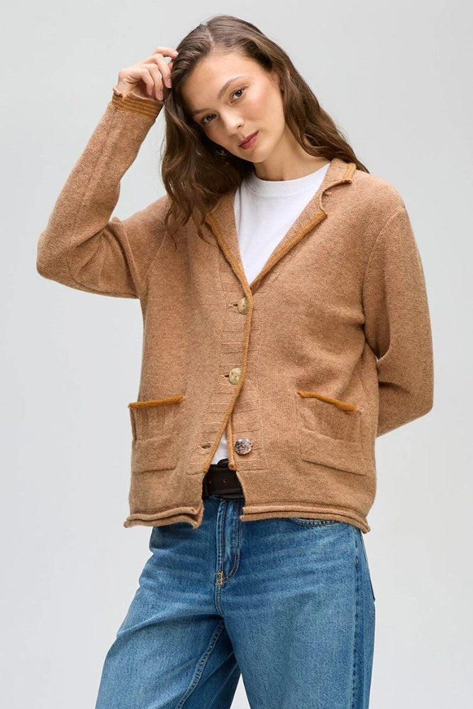 Collared Knit Cardigan by LD & CO