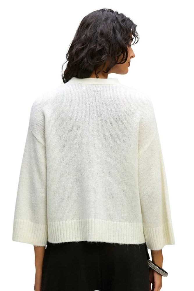 Winter White Boxy Detail Cardi