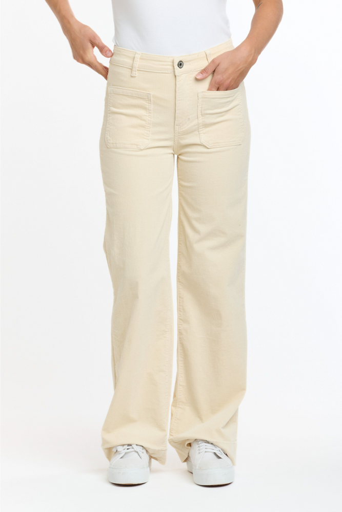 Shop Cream Bobbi Cord Jeans By Italian Star - Origen Imports
