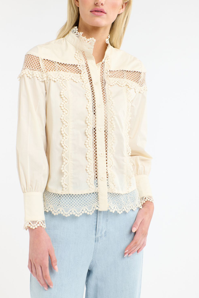 Shop Cream Victoria Blouse - Origen Imports