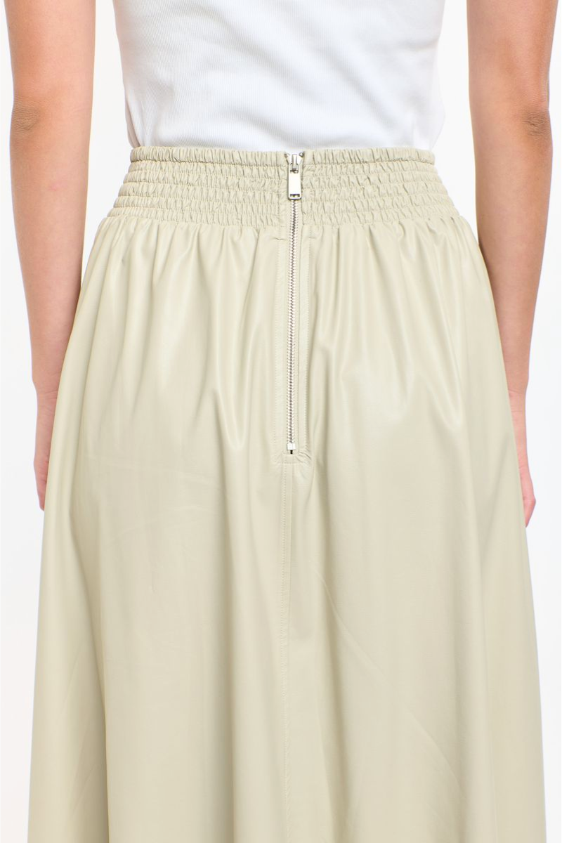 Shop Dakota Beige Pu Skirt by 365 Days - Origen Imports