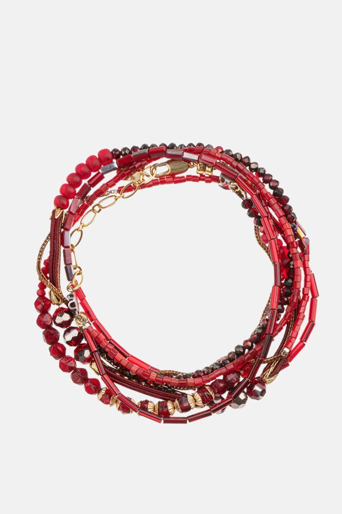 Red Beaded Damu Bracelet by Ayala Bar