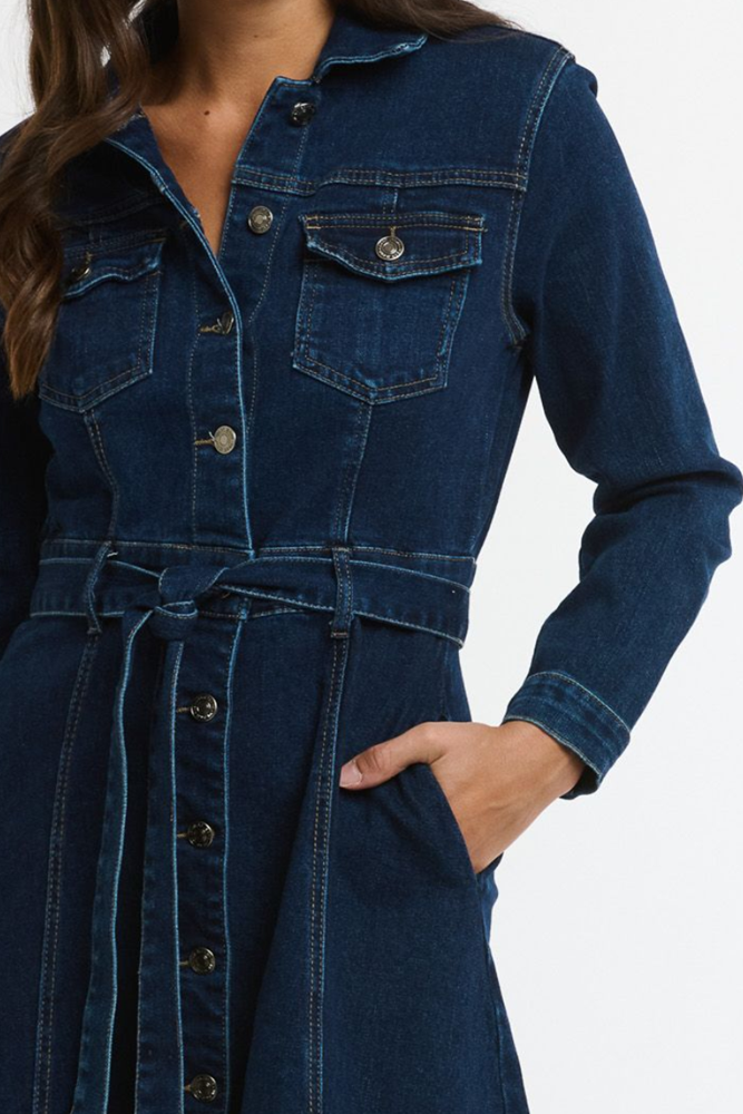 Shop Adele Denim Dress By Italian Star - Origen Imports