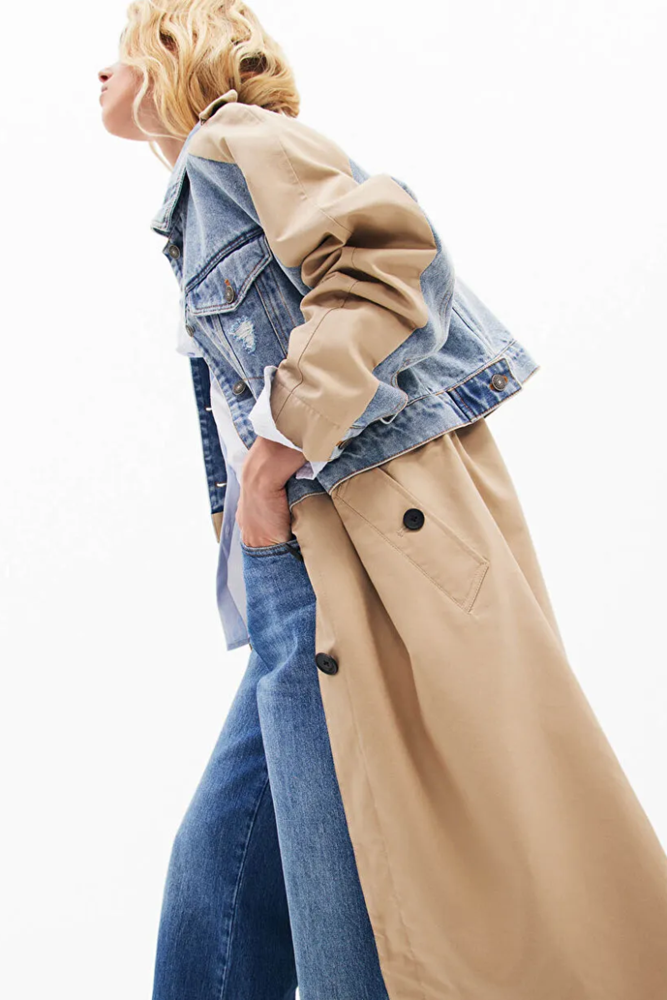 Shop Denim Mix Trench Coat by Desigual - Origen Imports