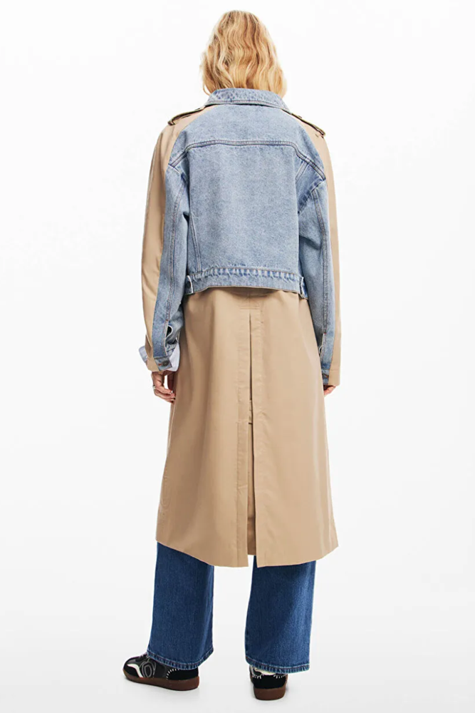 Shop Denim Mix Trench Coat by Desigual - Origen Imports