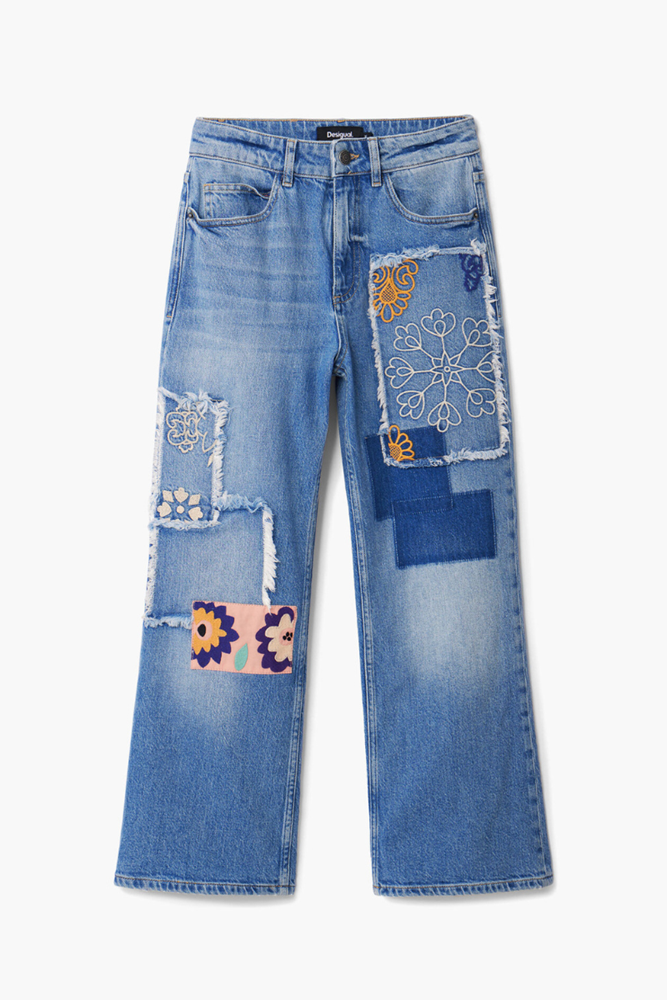 Shop Denim Patch Work Culotte Jeans By Desigual - Origen Imports