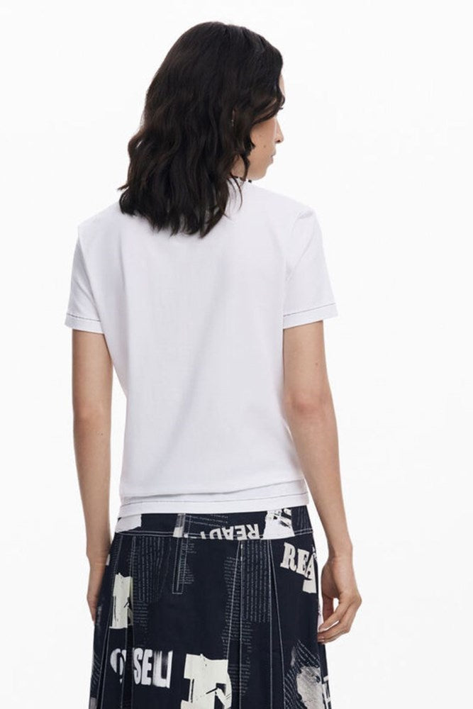 Desigual Newspaper heart T-shirt