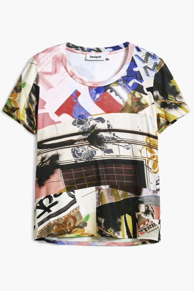 Desigual Collage Print T-shirt – Short Sleev
