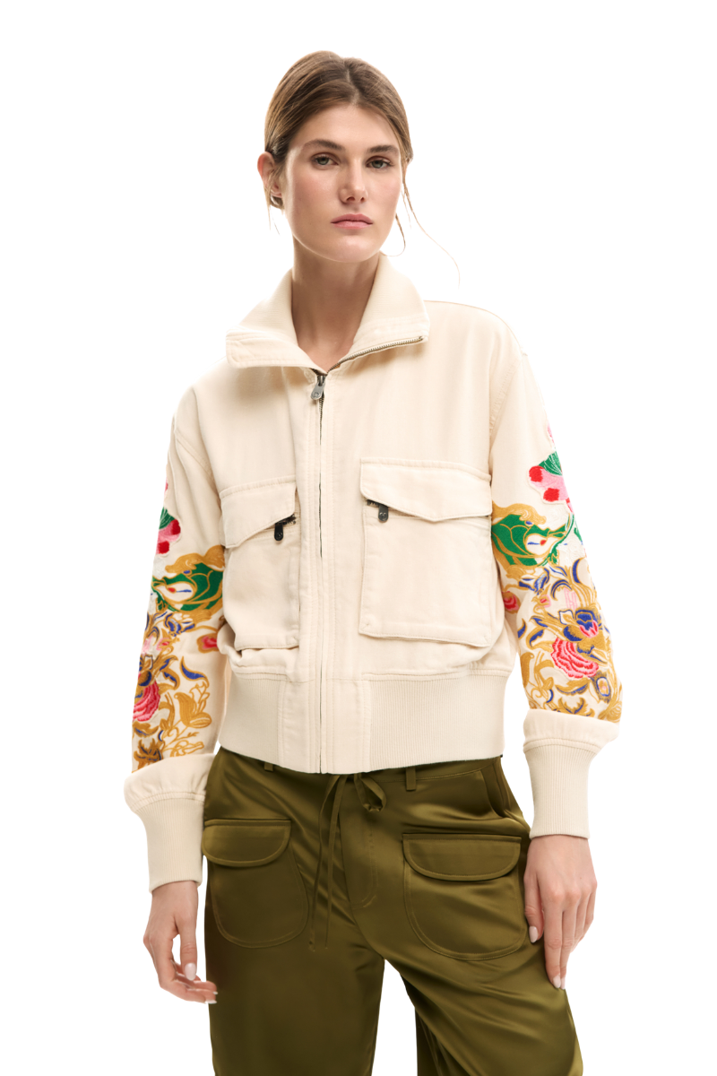 Desigual Embroidered Bomber Jacket