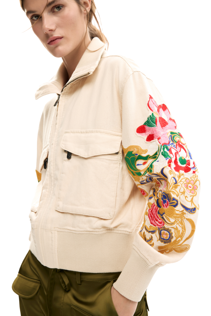 Desigual Embroidered Bomber Jacket
