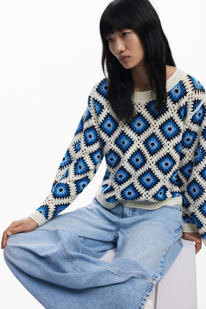 Desigual Crochet Knit Sweater