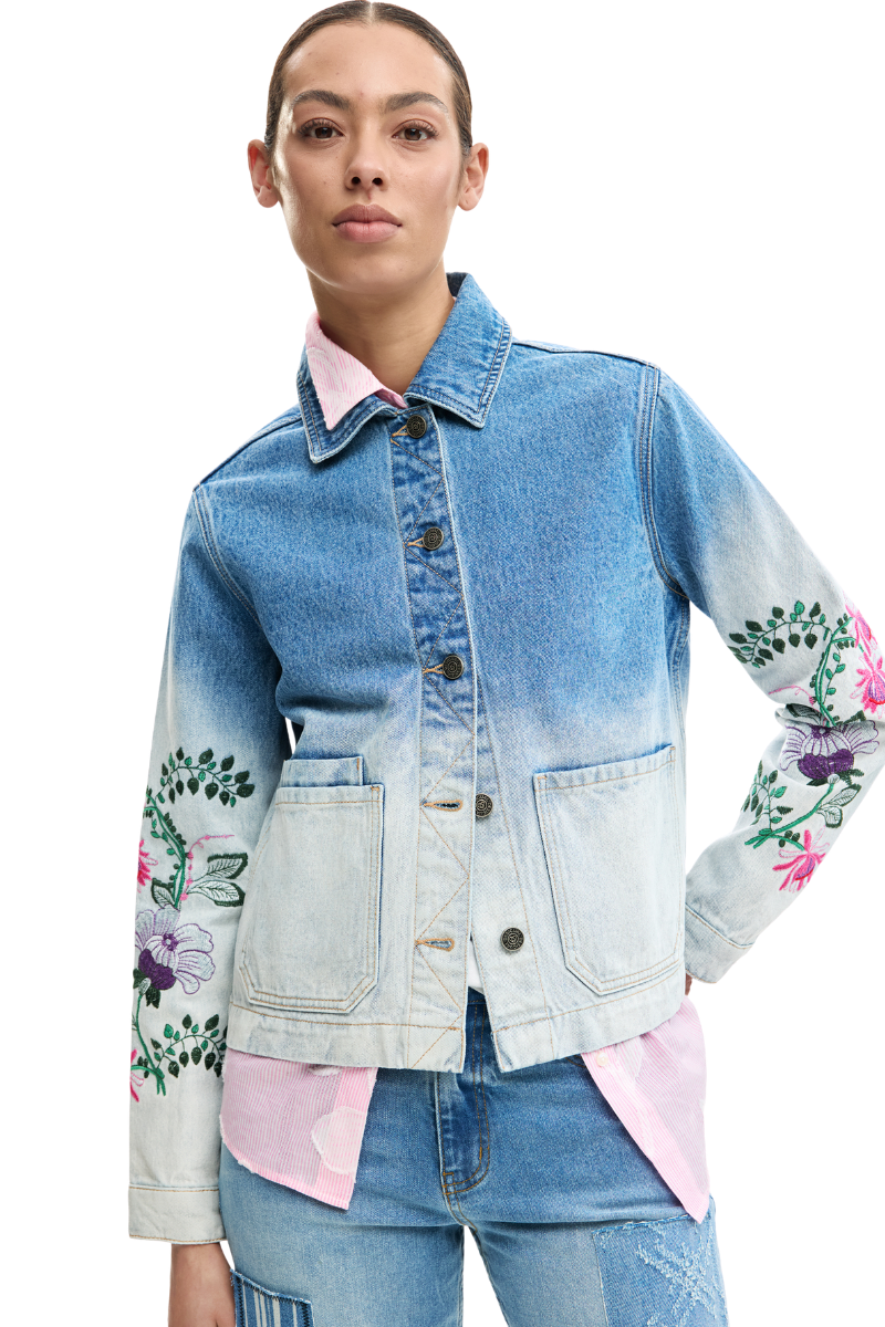 Desigual Embroidered Denim Jacket