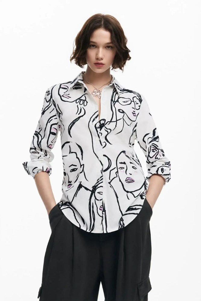 Desigual faces print shirt