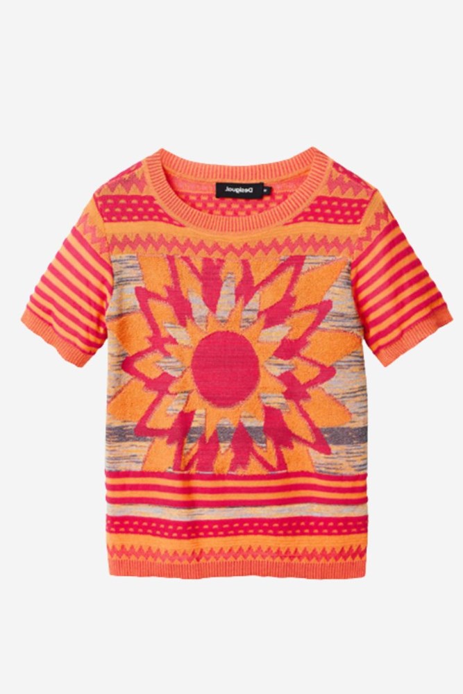 Knit Flower T-Shirt By Desigual