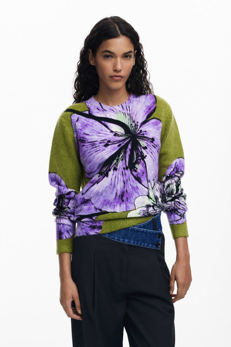 Desigual Green Orquidea Lacroix Jumper