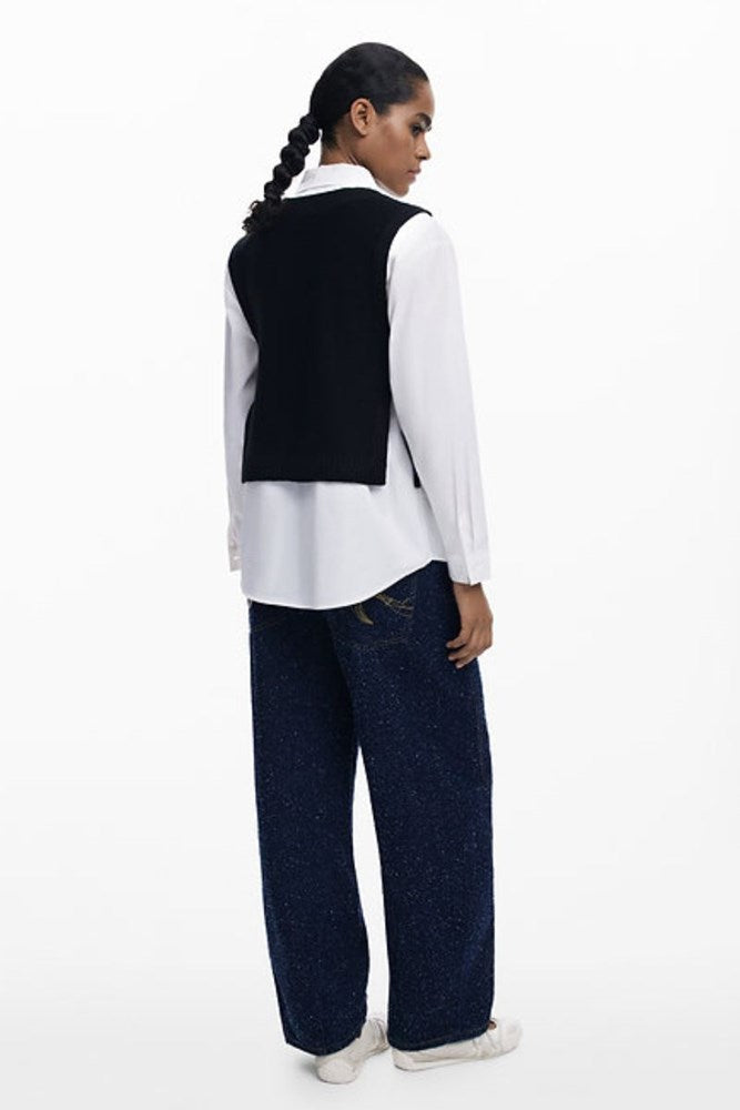 Desigual Two In One Floral Shirt in white