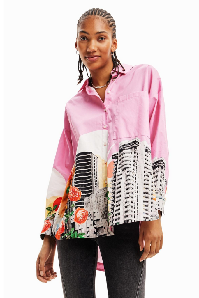 Shop Oversized Collage Shirt By Desigual - Origen Imports