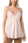 Camisole with Lace Detail in Rose