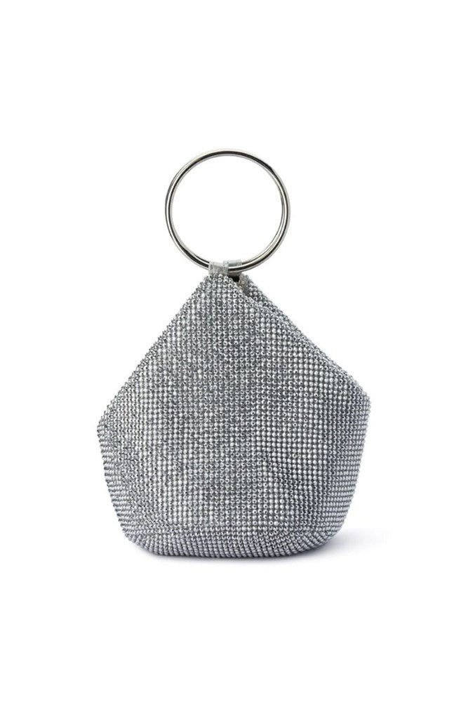 Ellie Crystal Mesh Handle Bag-Silver by Olga Berg