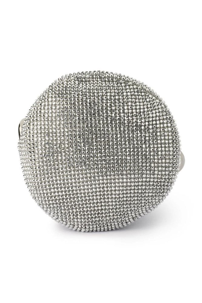 Ellie Crystal Mesh Handle Bag-Silver by Olga Berg