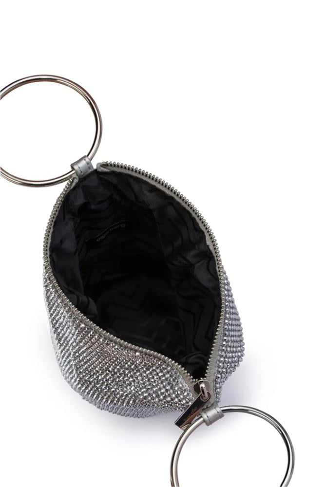 Ellie Crystal Mesh Handle Bag-Silver by Olga Berg