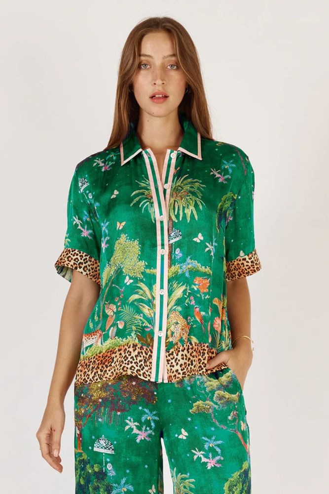 Shop Emerald Mataram Shirt By Rubyyaya (Pre-Order) - Origen Imports