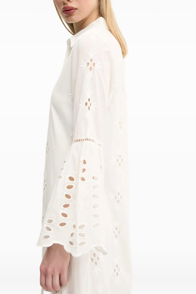 Embroidered Bell Sleeve Midi Dress by Desigual