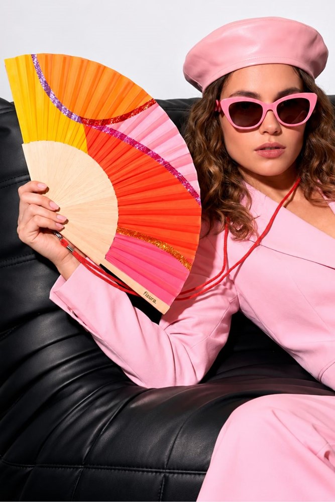 Colourful glitter fan
