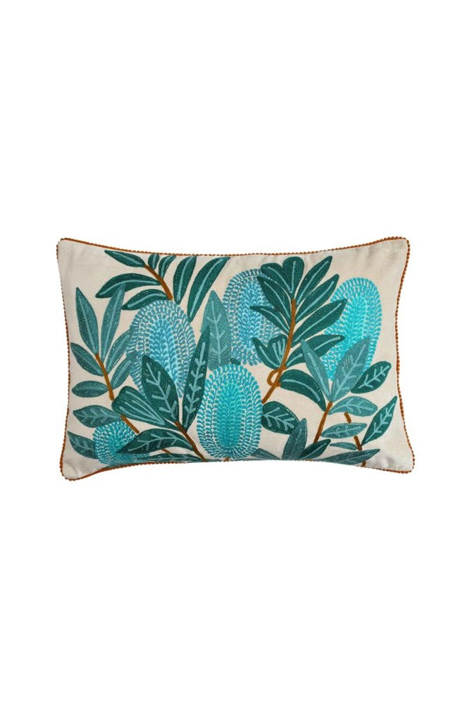 Banksia Embroidered Cushion