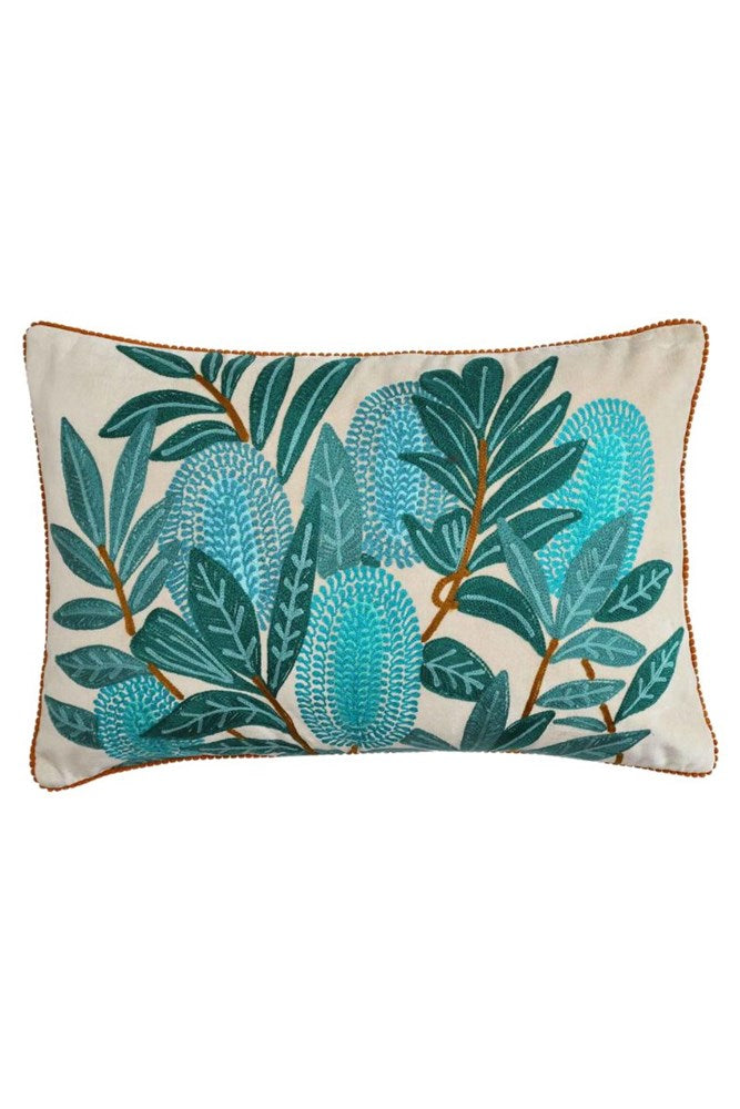 Banksia Embroidered Cushion