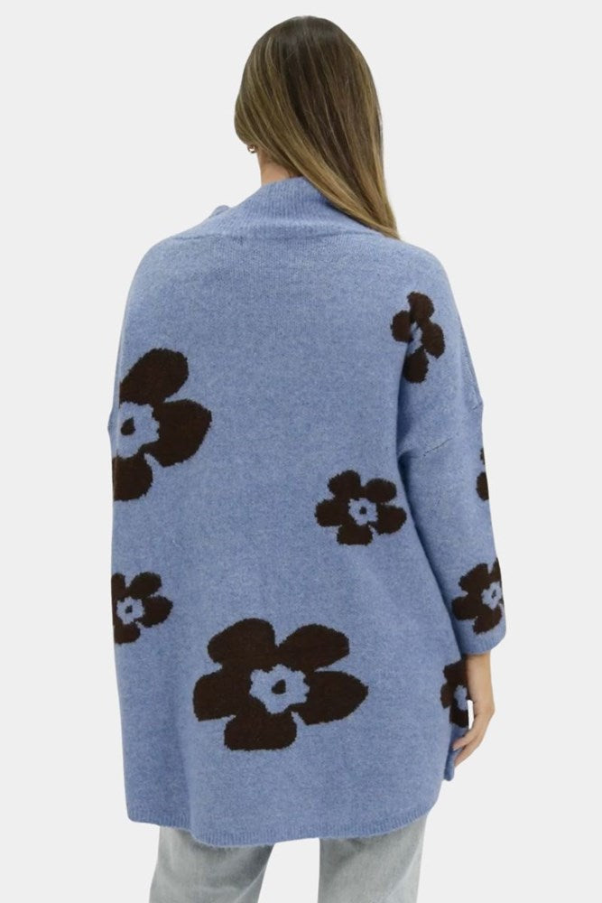 Blue Flower Relaxed Jumper