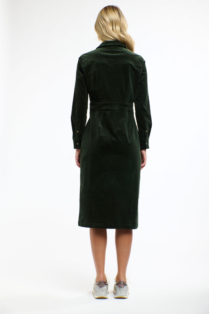 Shop Forest Green Mansfield Cord Dress By 365 Days - Origen Imports