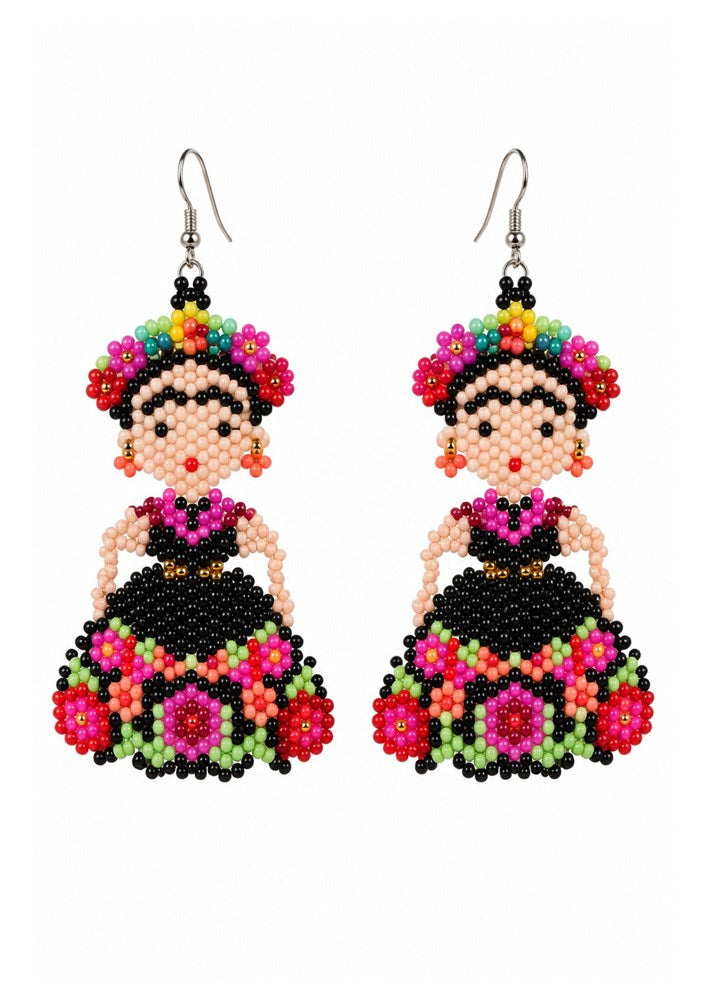 Frida Hand-woven beaded earrings made in Guatemala