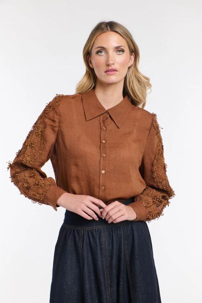 Giselle Chantilly Shirt - Brandy