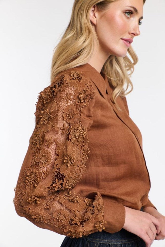 Giselle Chantilly Shirt - Brandy