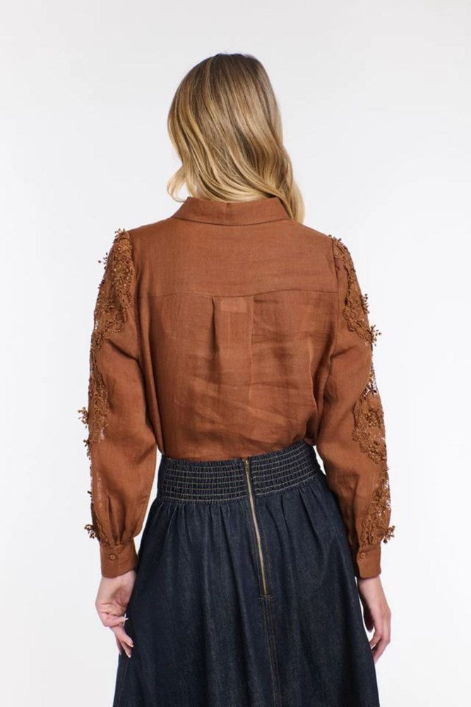 Giselle Chantilly Shirt - Brandy