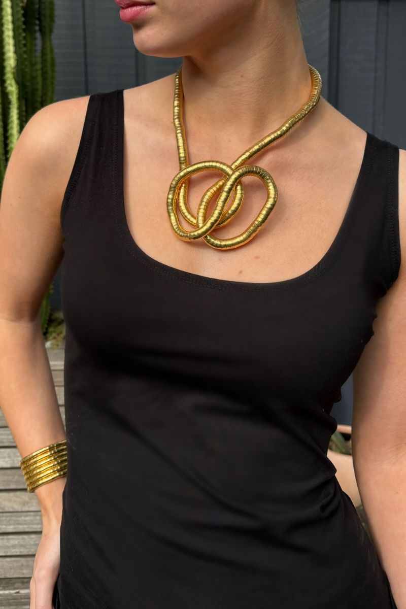 Shop Gold Bendable Snake Necklace By Origen Imports - Origen Imports