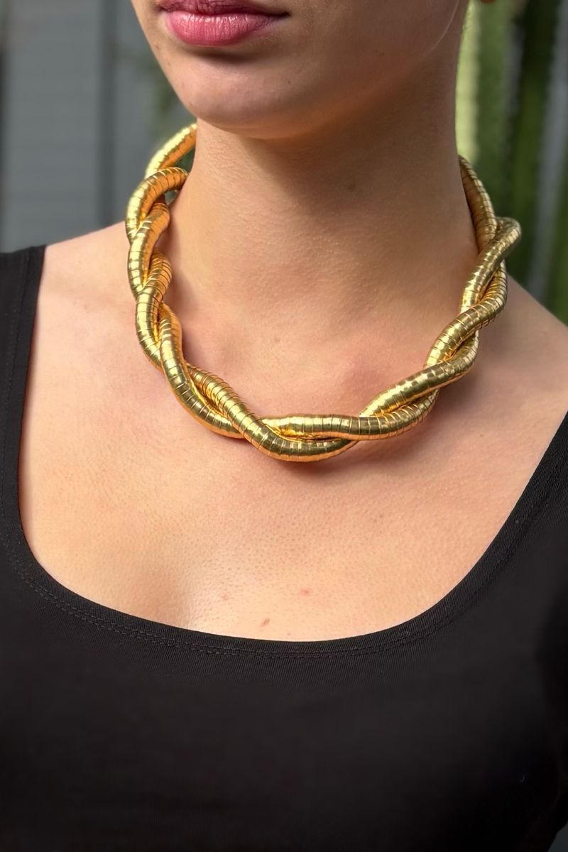Shop Gold Bendable Snake Necklace By Origen Imports - Origen Imports