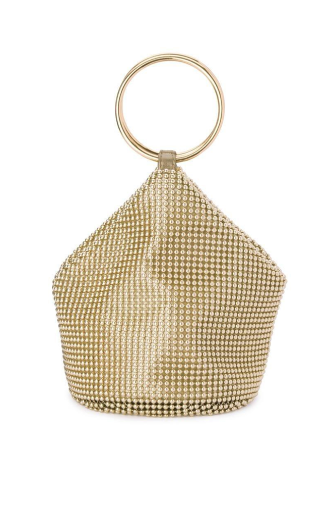 Shop Gold Bianca Ball Mesh Handle Bag - Origen Imports