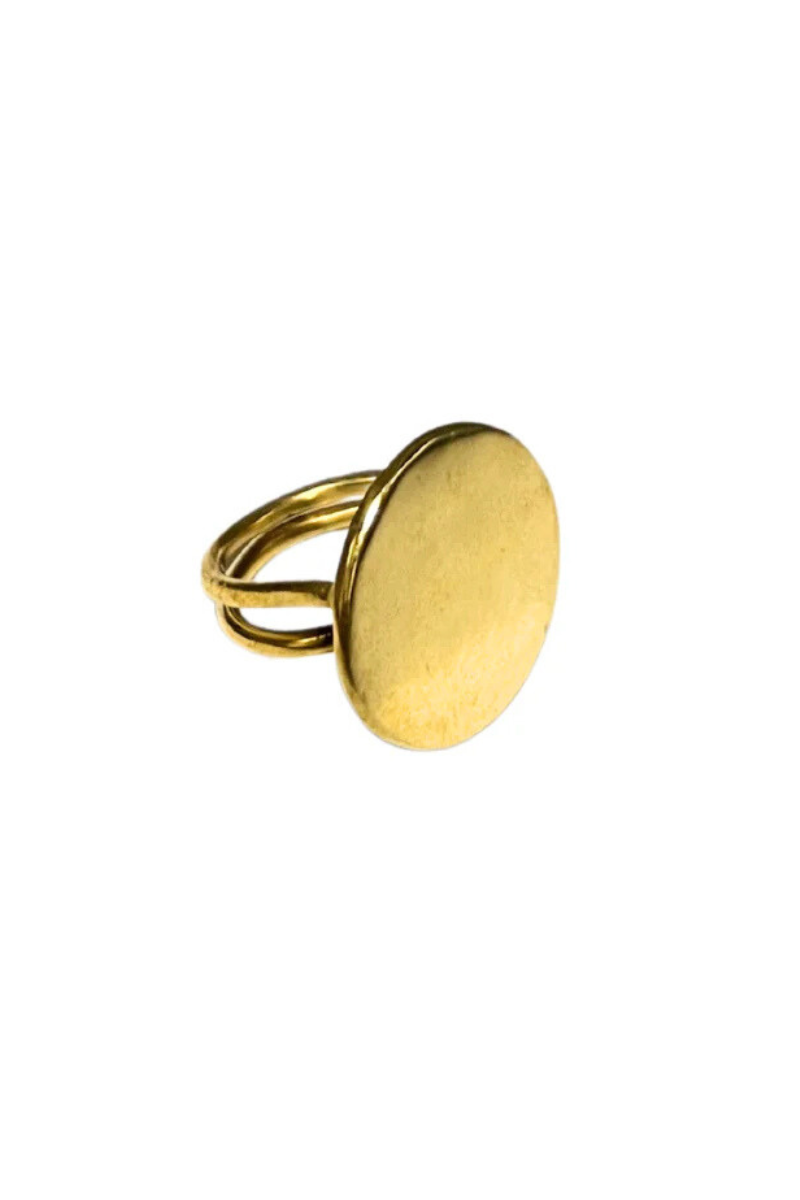 Shop Gold Circle Disc Ring by Origen - Origen Imports