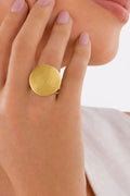 Gold Circle Disc Ring by Origen