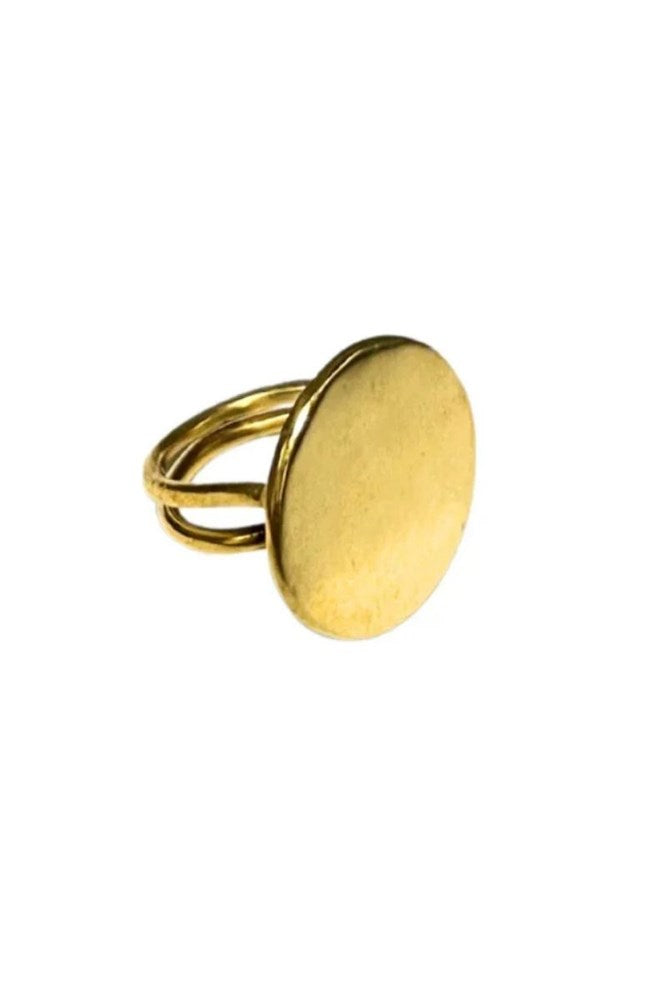 Gold Circle Disc Ring by Origen
