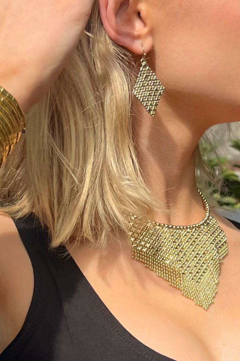 Shop Gold Small Triangle Drop Earrings By Origen - Origen Imports